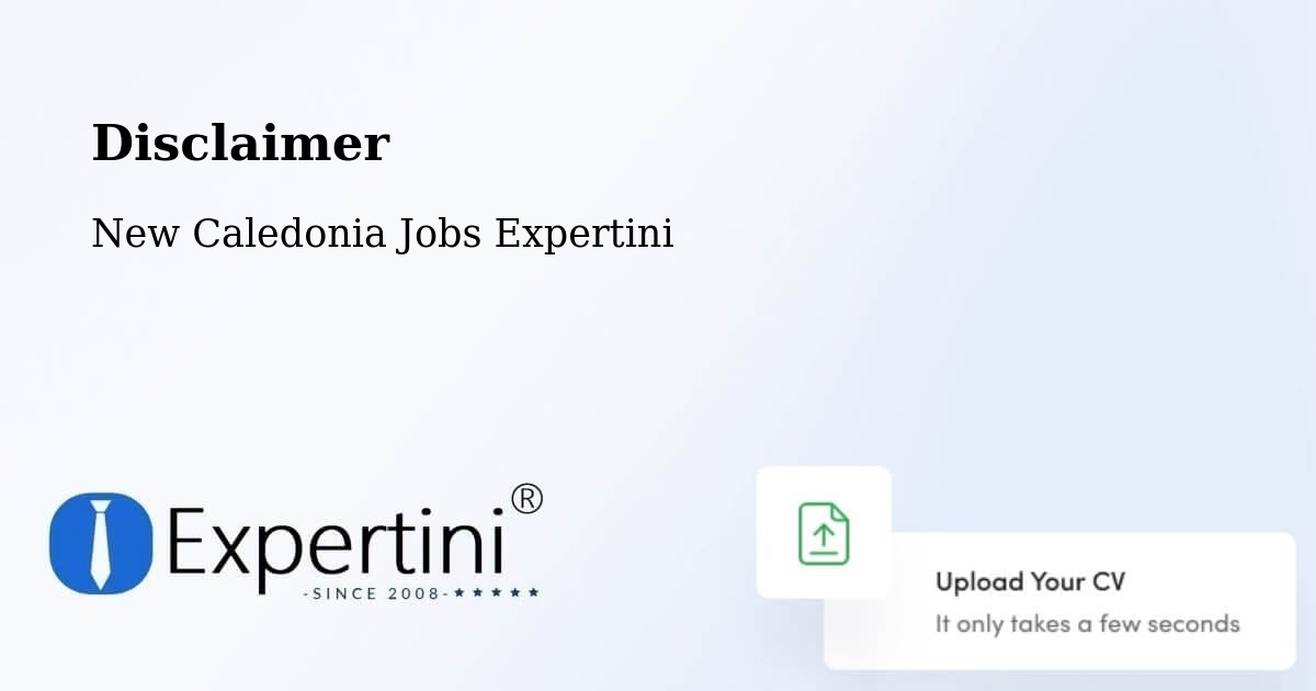 Disclaimer – Ognahu - New Caledonia Jobs Expertini